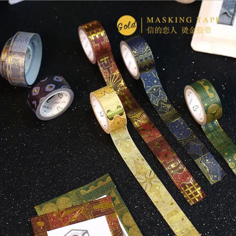 15 mm*5 m European Style Retro Basic Pattern Gilding Washi Tape DIY Scrapbooking Sticker Label Masking Tape School Office Supply
15 mm*5 m European Style Retro Basic Pattern Gilding Washi Tape DIY Scrapbooking Sticker Label Masking Tape School Office Supply
