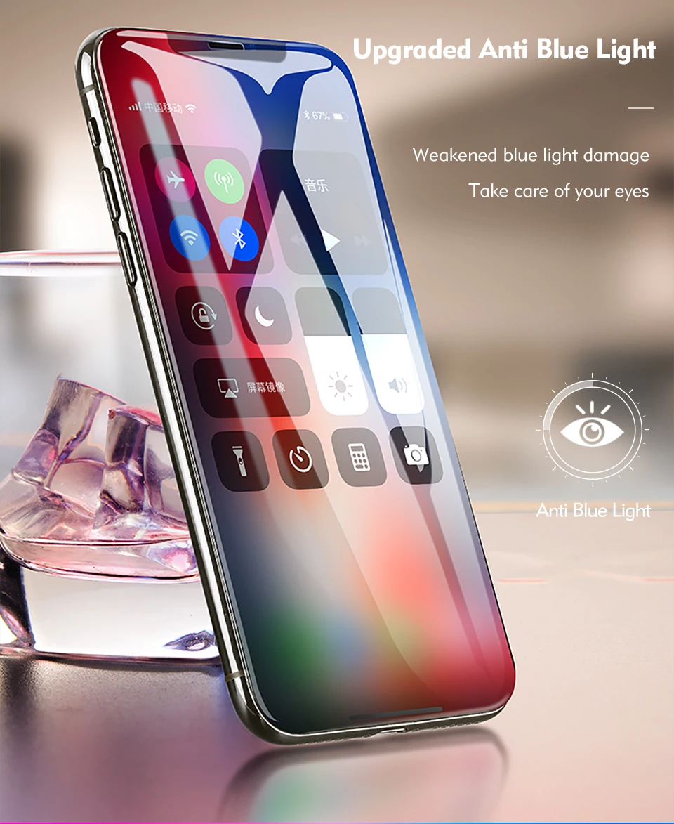 3D Curved Edge Anti Blue Light Glass For iPhone X Screen Protector Exhaust Automatically & & Without Bubbles For iPhone X Glass (10)