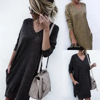 2017 NEW Women Casual Longsleeve Knitted V Neck Pullover Loose Sweater Jumper Casual Long Tops
2017 NEW Women Casual Longsleeve Knitted V Neck Pullover Loose Sweater Jumper Casual Long Tops