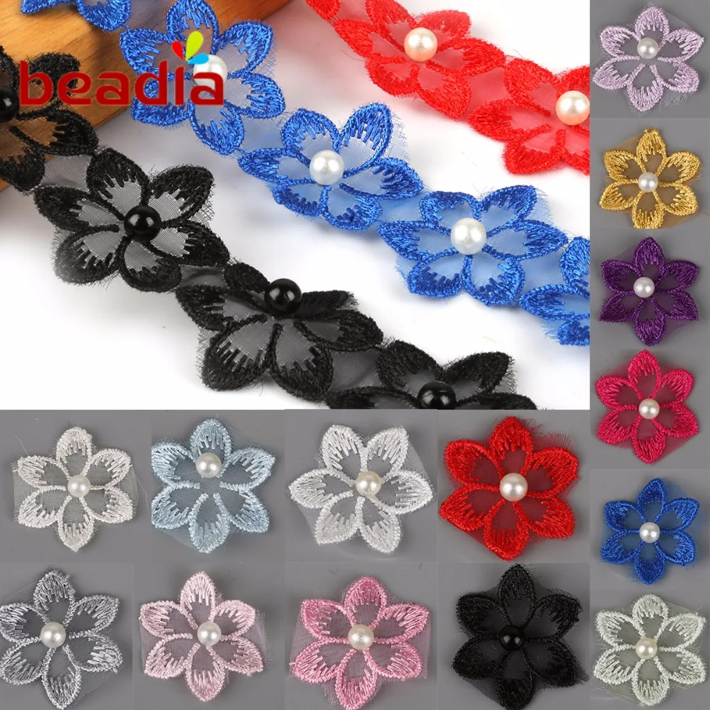 3.3cm Multicolor Knitting Embroidered Flower Polyester Lace Trim with pearl For DIY Handmade Wedding Ribbon Sewing Supplies
3.3cm Multicolor Knitting Embroidered Flower Polyester Lace Trim with pearl For DIY Handmade Wedding Ribbon Sewing Supplies