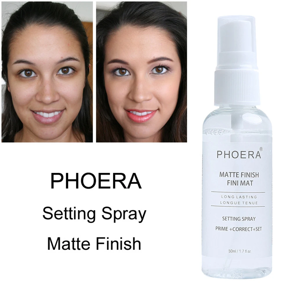 

PHOERA 50ml Makeup Spray Moisturizing Long Lasting Natural Foundation Setting Fixer Matte Finishing Setting Spray Cosmetic TSLM1