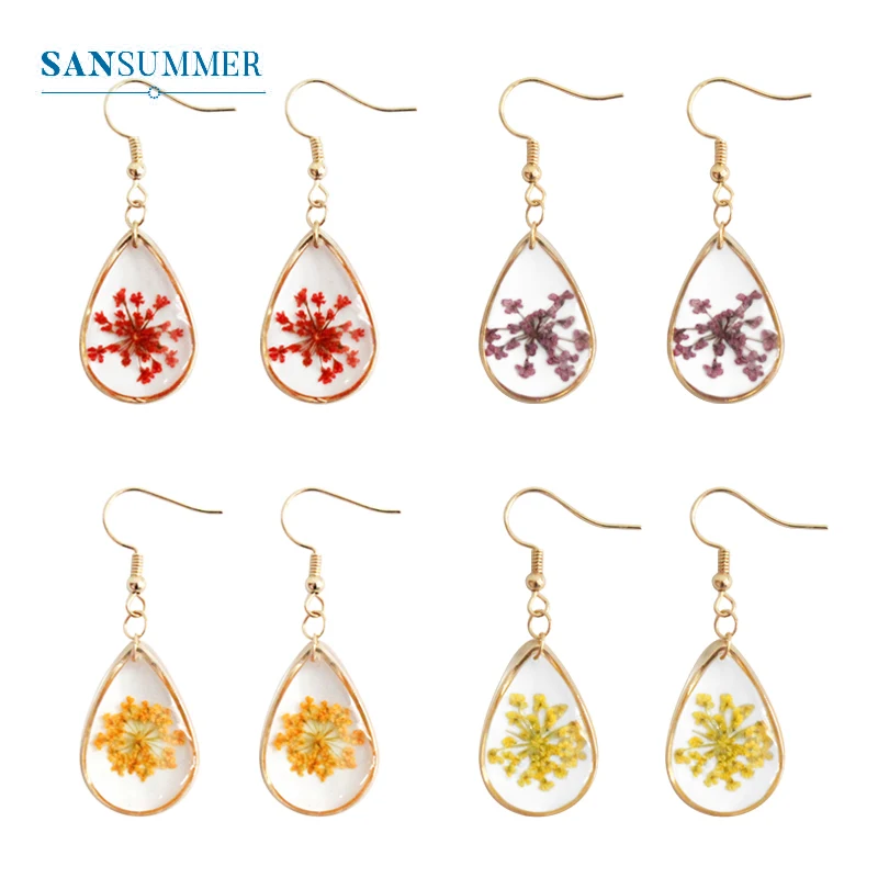 SANSUMMER Small Fresh Earrings Women's Handmade Dried Flowers Drop-Shaped Earrings Fashion Exquisite Female Earrings 3360
SANSUMMER Small Fresh Earrings Women's Handmade Dried Flowers Drop-Shaped Earrings Fashion Exquisite Female Earrings 3360