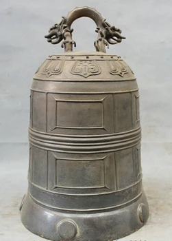 USPS to USA S1585 12" Folk Tibet Pure Bronze Copper Buddhism Dragon Head Statue Protect Bell 
USPS to USA S1585 12" Folk Tibet Pure Bronze Copper Buddhism Dragon Head Statue Protect Bell