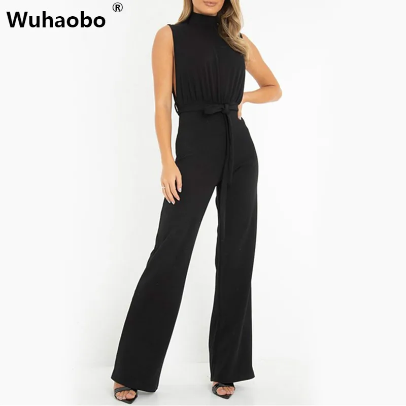 Wuhaobo Casual Wide Leg Summer Jumpsuit Women Sleeveless Sashes Skinny White Black Women Romper Sexy Bodycon Jumpsuit Female
Wuhaobo Casual Wide Leg Summer Jumpsuit Women Sleeveless Sashes Skinny White Black Women Romper Sexy Bodycon Jumpsuit Female