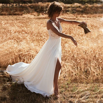 Elegant Muslim Wedding Dresses V-Neck Tank Chiffon Lace Slit Illusion abito da sposa Dubai Arabic Wedding Gown Bridal Dress
Elegant Muslim Wedding Dresses V-Neck Tank Chiffon Lace Slit Illusion abito da sposa Dubai Arabic Wedding Gown Bridal Dress