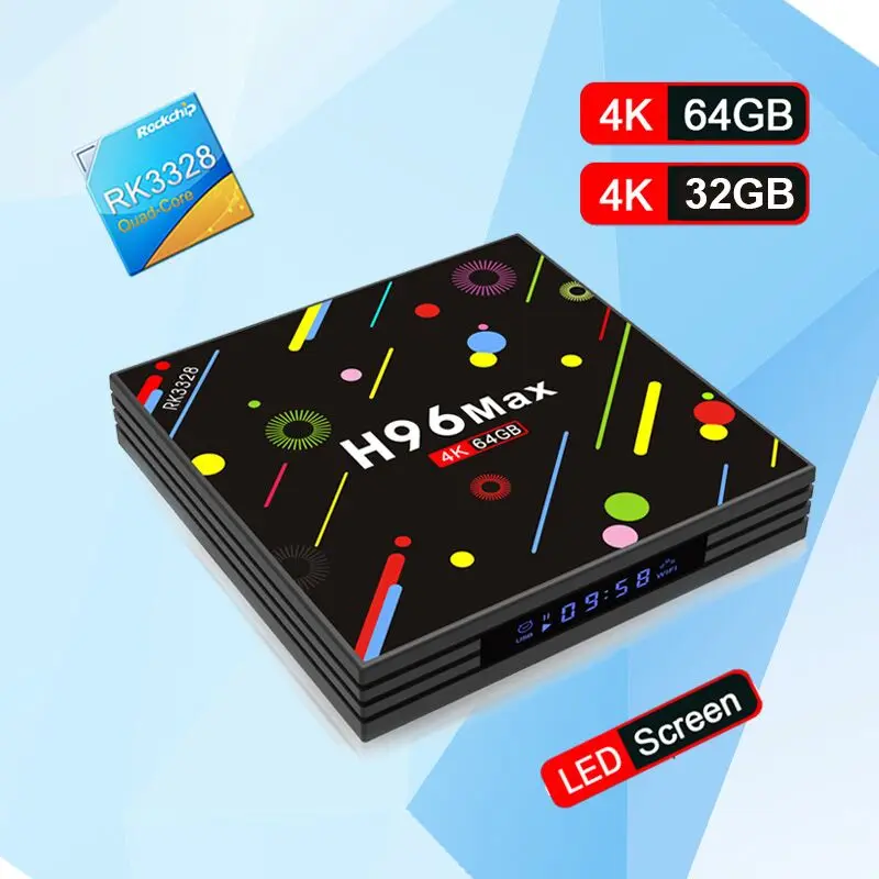 

H96 Max h2 Android 7.1 TV Box RK3328 Quad Core 4K 4GB 64GB Smart TV box VP9 HDR10 USB3.0 WiFi BT 4.0 Media Player PK X92