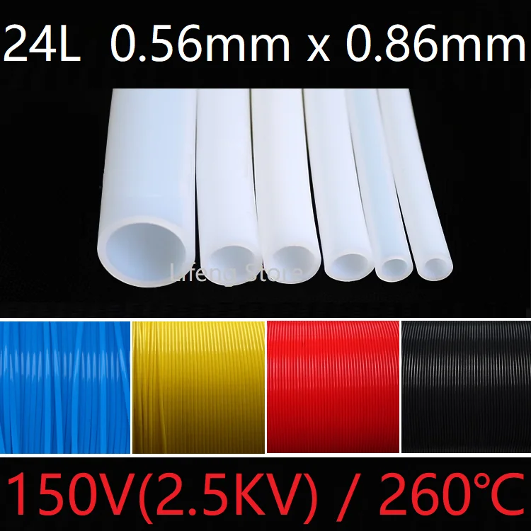 24L Teflon Tube ID 0.56mm x 0.86mm OD PTFE Insulated Rigid Capillary Pipe High Low Temperature Resistant Transmit Hose Colorful 
24L Teflon Tube ID 0.56mm x 0.86mm OD PTFE Insulated Rigid Capillary Pipe High Low Temperature Resistant Transmit Hose Colorful
