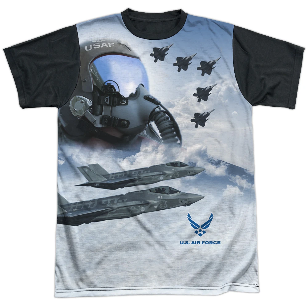 Trevco AF101-ATBB-6 Air Force & Pilot-Short Sleeve Adult White Front Black Back T-Shirt White - 3X (1)