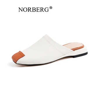 NORBERG2019 new leather round head half slippers female summer fashion sandals flat no lazy shoes
NORBERG2019 new leather round head half slippers female summer fashion sandals flat no lazy shoes