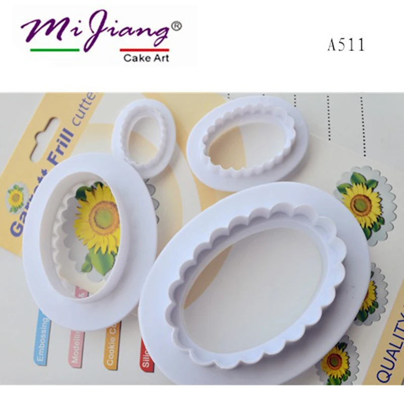 2016 Plastic Ellipse Oval Flower Cake Mold Fondant Cookie Cutters Cake Decorating Tools for Baking Biscuit Mould 4pcs/set A511
2016 Plastic Ellipse Oval Flower Cake Mold Fondant Cookie Cutters Cake Decorating Tools for Baking Biscuit Mould 4pcs/set A511