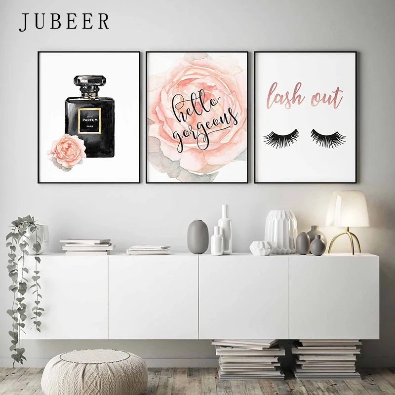 Nordic Perfume Bottle Fashion Wall Art Watercolor Rose Posters and Prints Lashes Decorative Picture for Girls Bedroom Decor
Nordic Perfume Bottle Fashion Wall Art Watercolor Rose Posters and Prints Lashes Decorative Picture for Girls Bedroom Decor