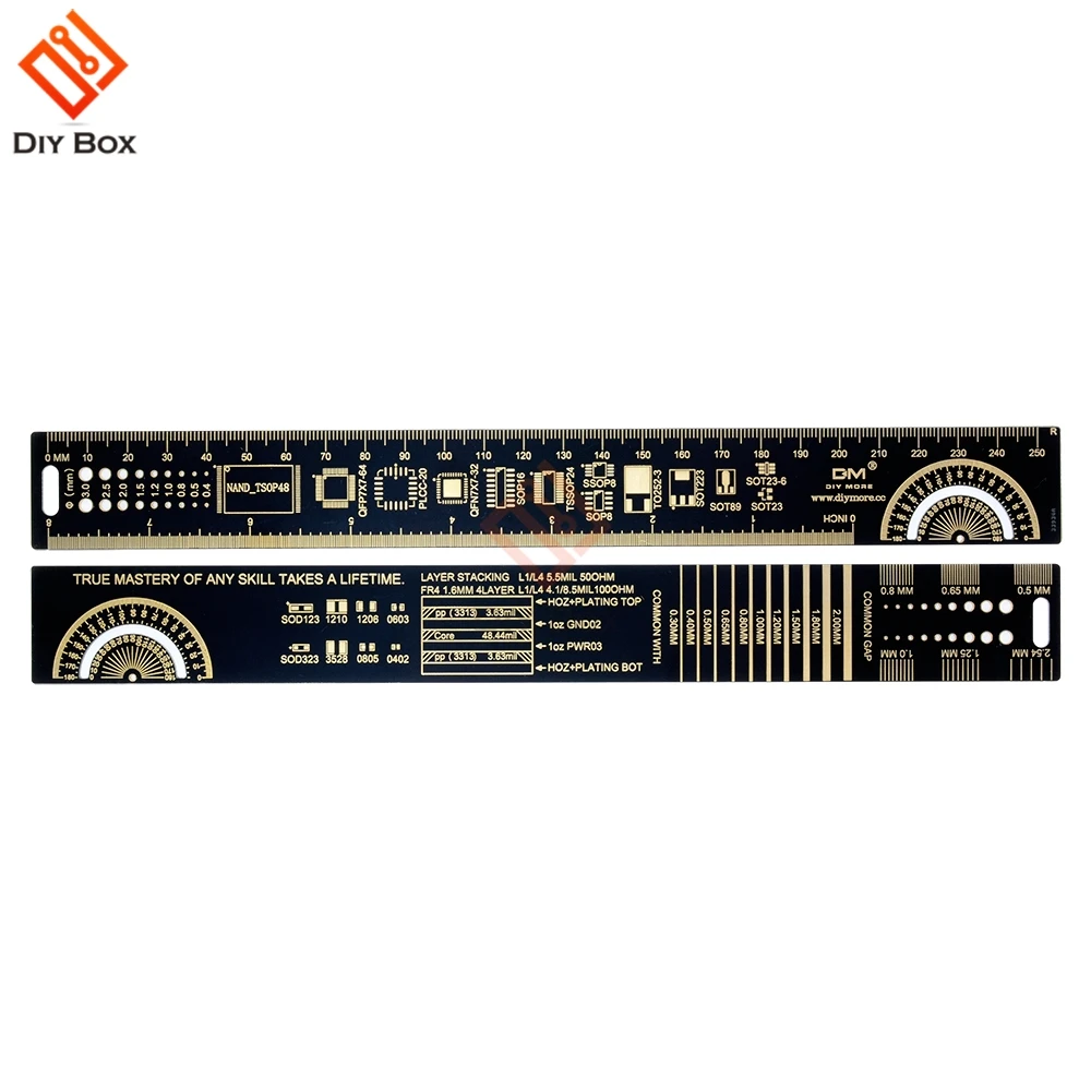 25CM PCB Ruler For Electronic Engineers Measuring Tool PCB Reference Ruler Chip IC SMD Diode Transistor Package Electronic Stock
25CM PCB Ruler For Electronic Engineers Measuring Tool PCB Reference Ruler Chip IC SMD Diode Transistor Package Electronic Stock