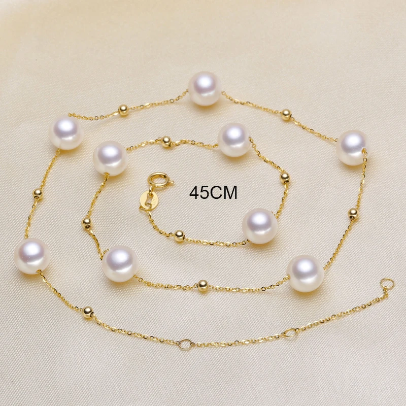 Classical 18k gold beads and pearls star family necklace choker sweater chain for women ladies Mom girls best gift in summer Classical 18k gold beads and pearls star family necklace choker sweater chain for women ladies Mom girls best gift in summer