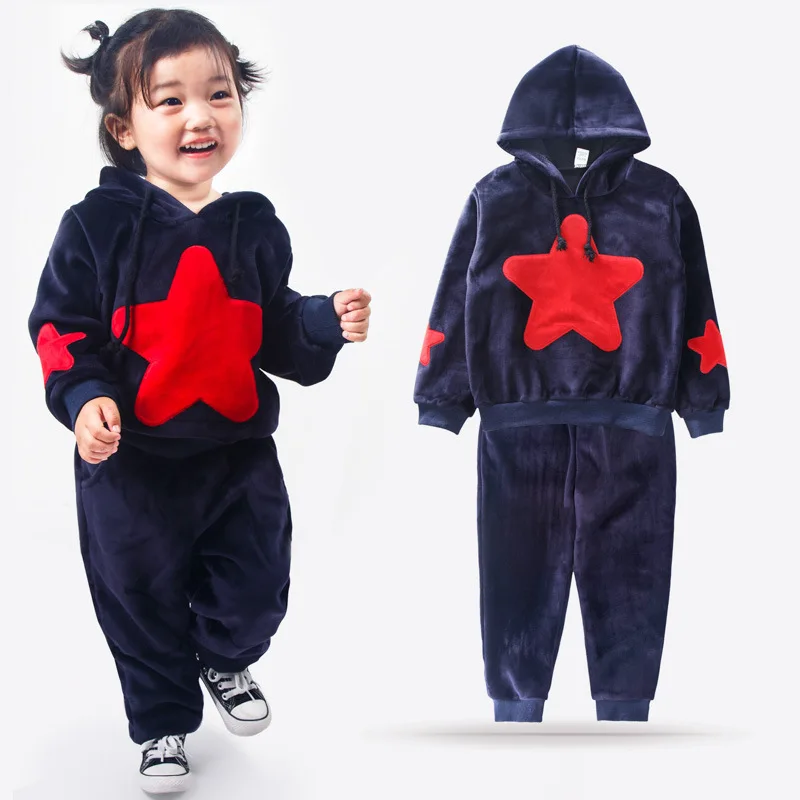 2018 autumn winter children's clothing long sleeved cotton pleuche pentagram pullover coats elastic pants boy girl kid sets
2018 autumn winter children's clothing long sleeved cotton pleuche pentagram pullover coats elastic pants boy girl kid sets