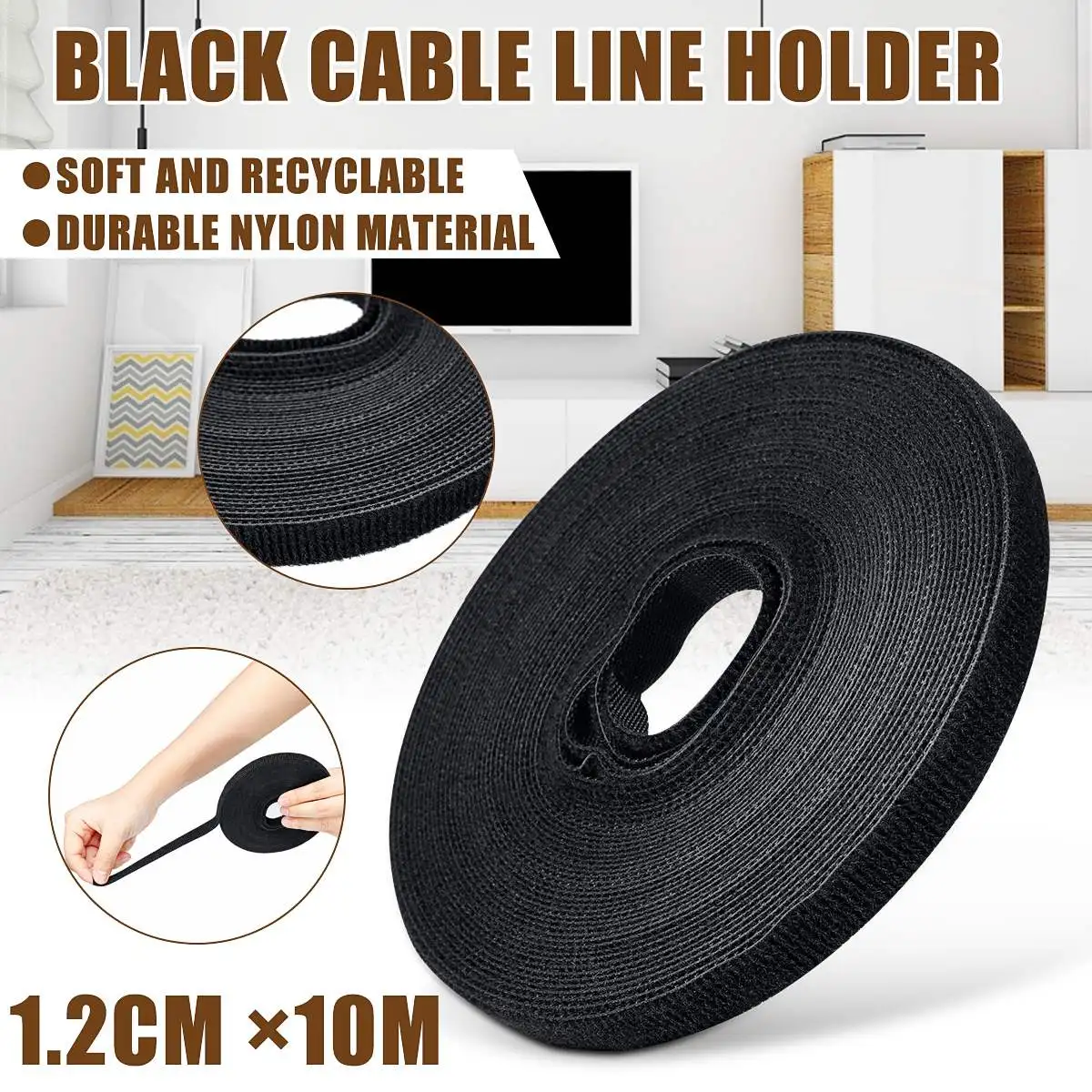 10M Black Nylon Cable Ties Belting Velcros Adhesive Wire Cable Organizer Cord Winder Manager Strap USB Cable Holder Protector
10M Black Nylon Cable Ties Belting Velcros Adhesive Wire Cable Organizer Cord Winder Manager Strap USB Cable Holder Protector