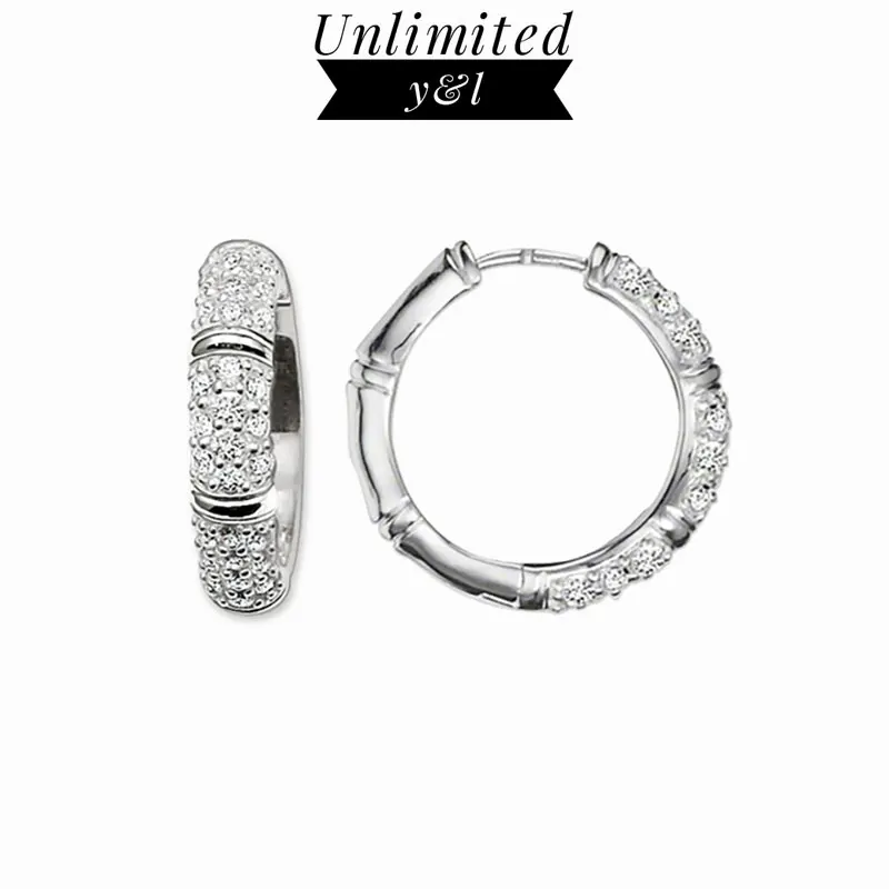 Bamboo Hinged Creole Hoop Earrings for Women Round Circle Ear Earrings 925 Sterling Silver Fashion Good White Cubic Zirconia Jewelry Accessories Gifts
Bamboo Hinged Creole Hoop Earrings for Women Round Circle Ear Earrings 925 Sterling Silver Fashion Good White Cubic Zirconia Jewelry Accessories Gifts