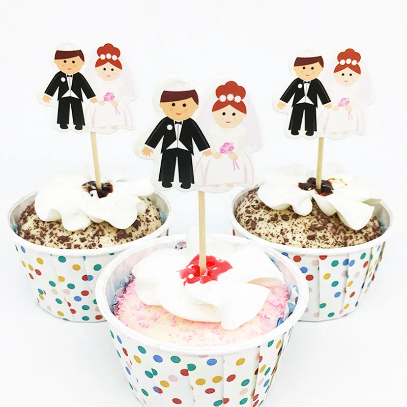 24pcs/48pcs Pretty White Bride black bridegroom Cupcake Cup cake topper for wedding event party cake decoration
24pcs/48pcs Pretty White Bride black bridegroom Cupcake Cup cake topper for wedding event party cake decoration