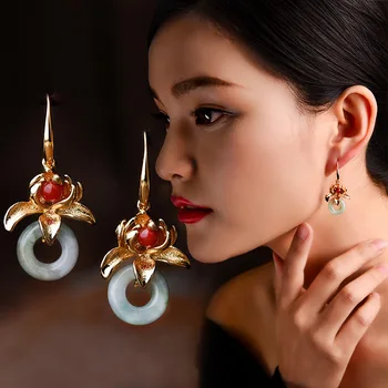 New Red classic gold flowers dangle earrings women Nature Aventurine vintage earrings , nature stone Ethnic earrings jewelry
New Red classic gold flowers dangle earrings women Nature Aventurine vintage earrings , nature stone Ethnic earrings jewelry