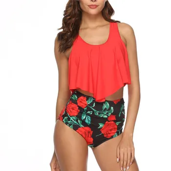 S-XL Size High Waist Sexy Bikini Swimsuit Ladies Floral Tropical Retro Style Beach Bathing Swimsuit Beachwear 2 Pieces
S-XL Size High Waist Sexy Bikini Swimsuit Ladies Floral Tropical Retro Style Beach Bathing Swimsuit Beachwear 2 Pieces