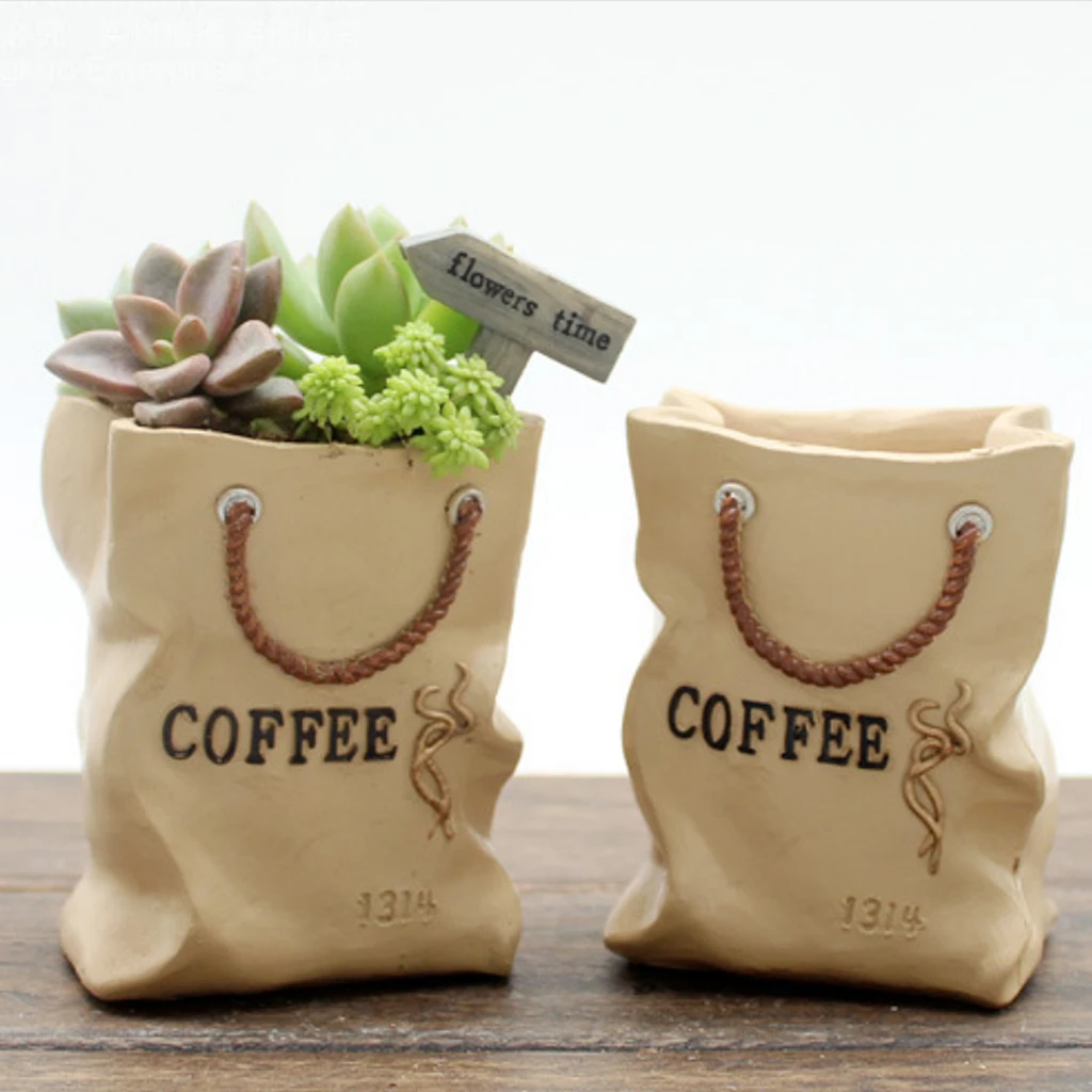 New 1Pcs Resin Shopping Bag Sedum Succulent Pot Planter Bonsai Trough Box Plant Bed for Flower Pots Garden Home Decoration Gift
New 1Pcs Resin Shopping Bag Sedum Succulent Pot Planter Bonsai Trough Box Plant Bed for Flower Pots Garden Home Decoration Gift