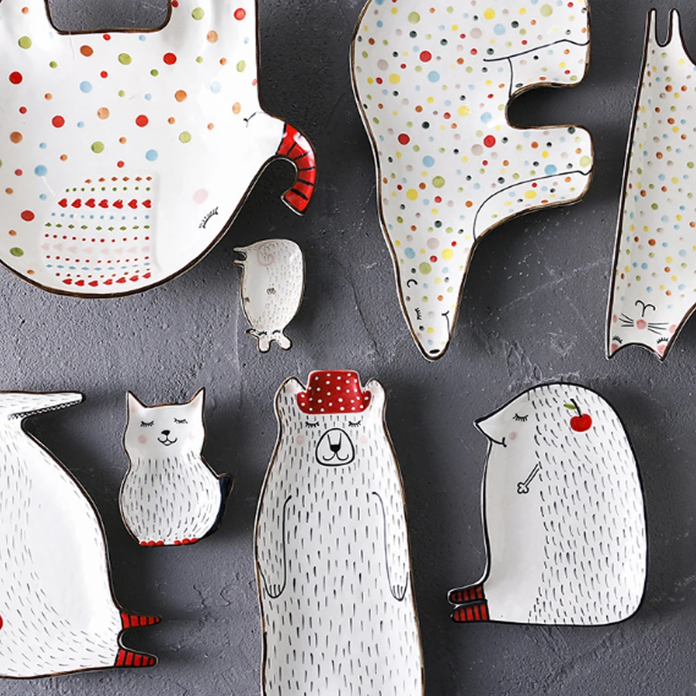Cat fox elephant bear animal Ceramic Dish Plate Decorative Jewelry Trinket Dish Necklace tableware for kids children
Cat fox elephant bear animal Ceramic Dish Plate Decorative Jewelry Trinket Dish Necklace tableware for kids children