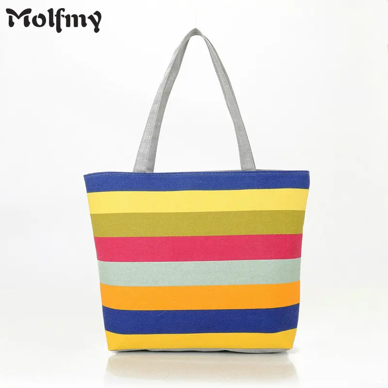 Molmfy Canvas Shopper Bag Striped Rainbow Prints Beach Bags Tote Women Ladies Girls Shoulder bag Casual Shopping Handbag
Molmfy Canvas Shopper Bag Striped Rainbow Prints Beach Bags Tote Women Ladies Girls Shoulder bag Casual Shopping Handbag