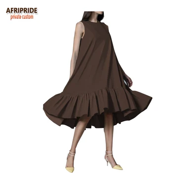 2018 african new casual women dress AFRIPRIDE sleeveless o-neck calf length women cotton dress with ruffles in bottom A1825037
2018 african new casual women dress AFRIPRIDE sleeveless o-neck calf length women cotton dress with ruffles in bottom A1825037