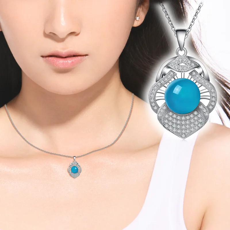 2019 Real Asg Choker Necklace Cluci Cage Pendants Tang Jing S925 Inlaid Natural Amazonite Sky Pendant Clavicle Chain Ribbon
2019 Real Asg Choker Necklace Cluci Cage Pendants Tang Jing S925 Inlaid Natural Amazonite Sky Pendant Clavicle Chain Ribbon