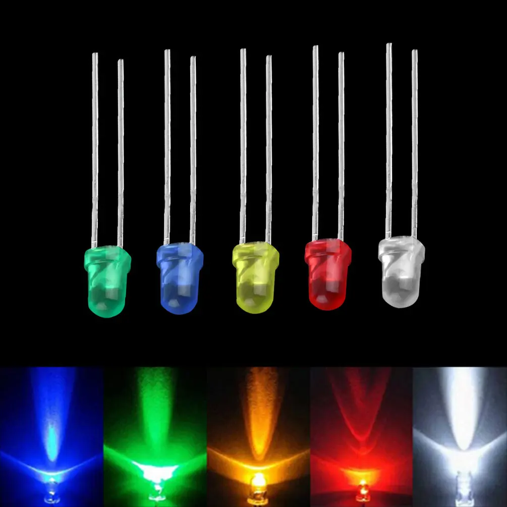 100 PCS High Performance Five Color LED Light Bulb High Power 2pin Emitting Diode Lamps Super Bright 3MM Assorted Kit
100 PCS High Performance Five Color LED Light Bulb High Power 2pin Emitting Diode Lamps Super Bright 3MM Assorted Kit
