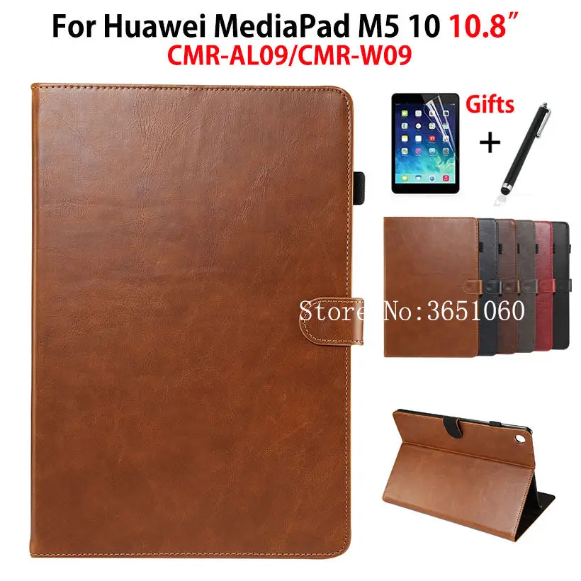 Роскошный чехол для Huawei MediaPad M5 10 8 дюйма умный с подставкой и пленкой планшета из
