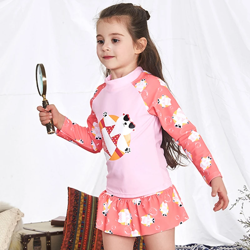 AXESEA Kids Girls Swimwear Long Sleeve Rash Guard UV Protection Quick Dry Surfing Two Piece Swimsuit Child Sunscreen Beachwear
AXESEA Kids Girls Swimwear Long Sleeve Rash Guard UV Protection Quick Dry Surfing Two Piece Swimsuit Child Sunscreen Beachwear