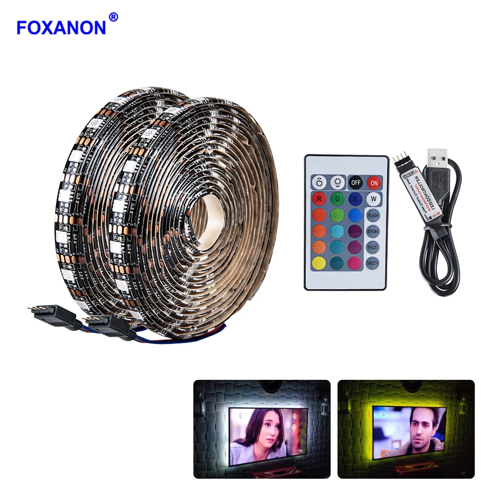 LED Strip Black PCB 5V USB Charger Supply 5050 RGB LED Strip light TV Backlight ribbon lamp RGB remote control 1M 2M 3M 4M 5M
LED Strip Black PCB 5V USB Charger Supply 5050 RGB LED Strip light TV Backlight ribbon lamp RGB remote control 1M 2M 3M 4M 5M