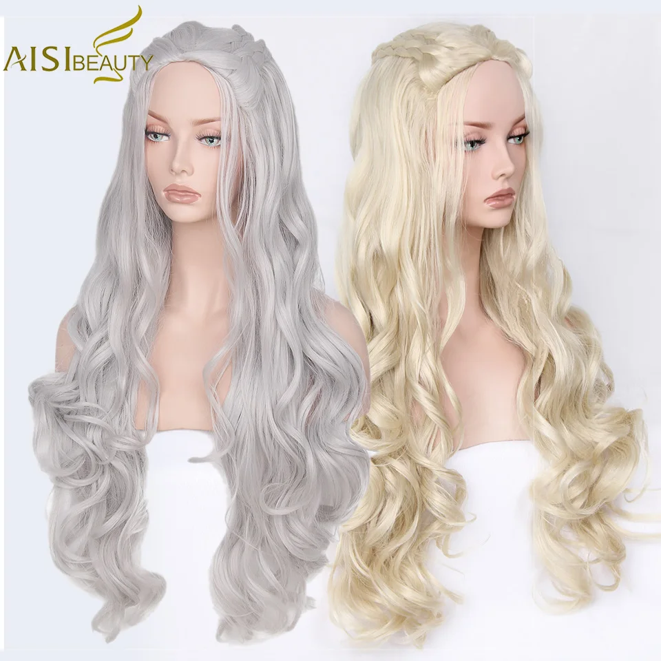 Synthetic Wig Wavy Long Blonde Grey Cosplay Wigs Hair Game of Thrones Daenerys Targaryen for Women AISI BEAUTY
Synthetic Wig Wavy Long Blonde Grey Cosplay Wigs Hair Game of Thrones Daenerys Targaryen for Women AISI BEAUTY