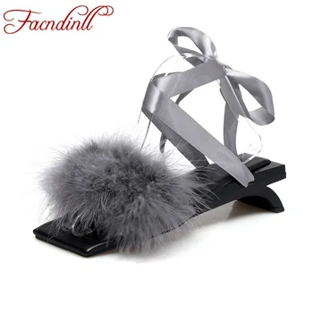 FACNDINLL euramerican style high quality leather fur patchwork women sandals new design feather decor strange high heels slipper
FACNDINLL euramerican style high quality leather fur patchwork women sandals new design feather decor strange high heels slipper
