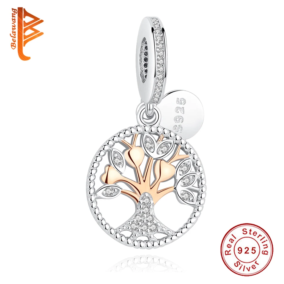 BELAWANG Authentic 925 Sterling Silver Beads Rose Gold Family Tree Dangle Charm Fit Original Pandora Bracelet DIY Jewelry Making
BELAWANG Authentic 925 Sterling Silver Beads Rose Gold Family Tree Dangle Charm Fit Original Pandora Bracelet DIY Jewelry Making