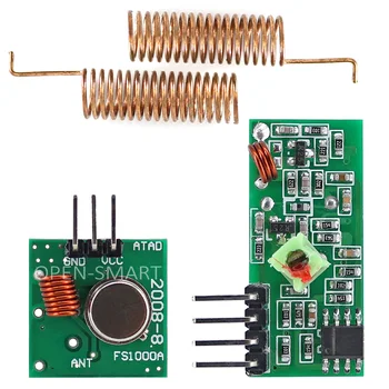 433MHz RF wireless receiver module & 433 MHz transmitter module kit for Arduino + 2PCS RF 433M Hz Spring Antenna
433MHz RF wireless receiver module & 433 MHz transmitter module kit for Arduino + 2PCS RF 433M Hz Spring Antenna