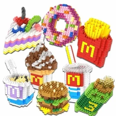 HIQ 8 models food Series hamburger French fries Ice cream Donuts cake ect diamond building blocks nano figures bricks for kids
HIQ 8 models food Series hamburger French fries Ice cream Donuts cake ect diamond building blocks nano figures bricks for kids