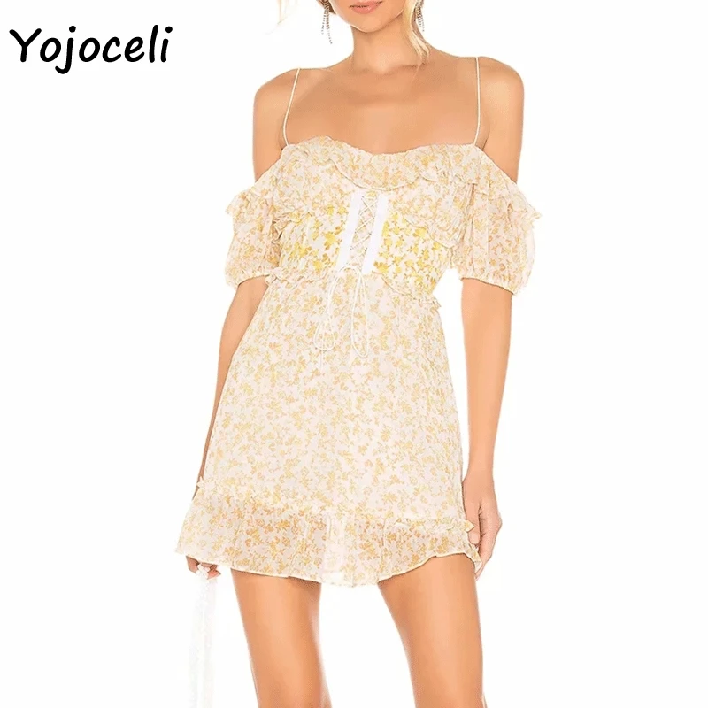 Yojoceli 2019 trendy lace up print dress women chic strap ruffle dress boho beach mini dress
Yojoceli 2019 trendy lace up print dress women chic strap ruffle dress boho beach mini dress