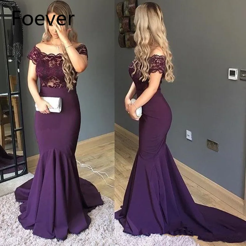 Purple Mermaid Evening Dresses Long 2019 Robes De Soiree Longue Applique Lace Off The Shoulder Formal Women Prom Gowns
Purple Mermaid Evening Dresses Long 2019 Robes De Soiree Longue Applique Lace Off The Shoulder Formal Women Prom Gowns