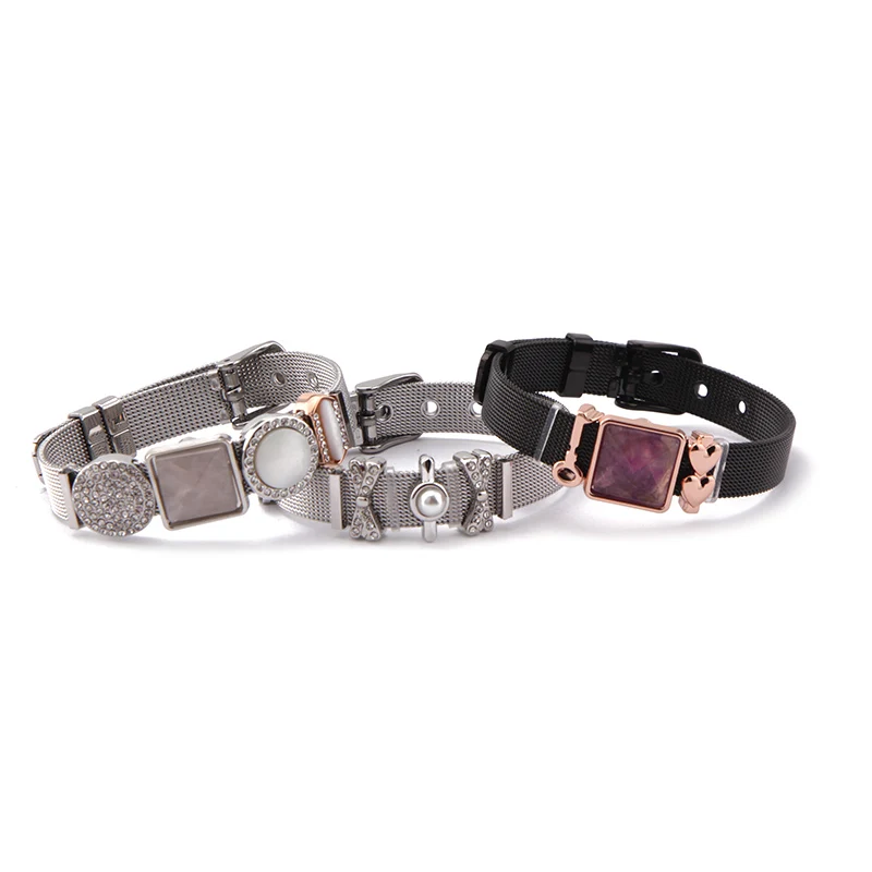 SANSHOOR New Arrival 3 Stainless Steel Bracelet sets in Silver&Black Color with Magical Wishing Stone's Key Double Heart Charms
SANSHOOR New Arrival 3 Stainless Steel Bracelet sets in Silver&Black Color with Magical Wishing Stone's Key Double Heart Charms
