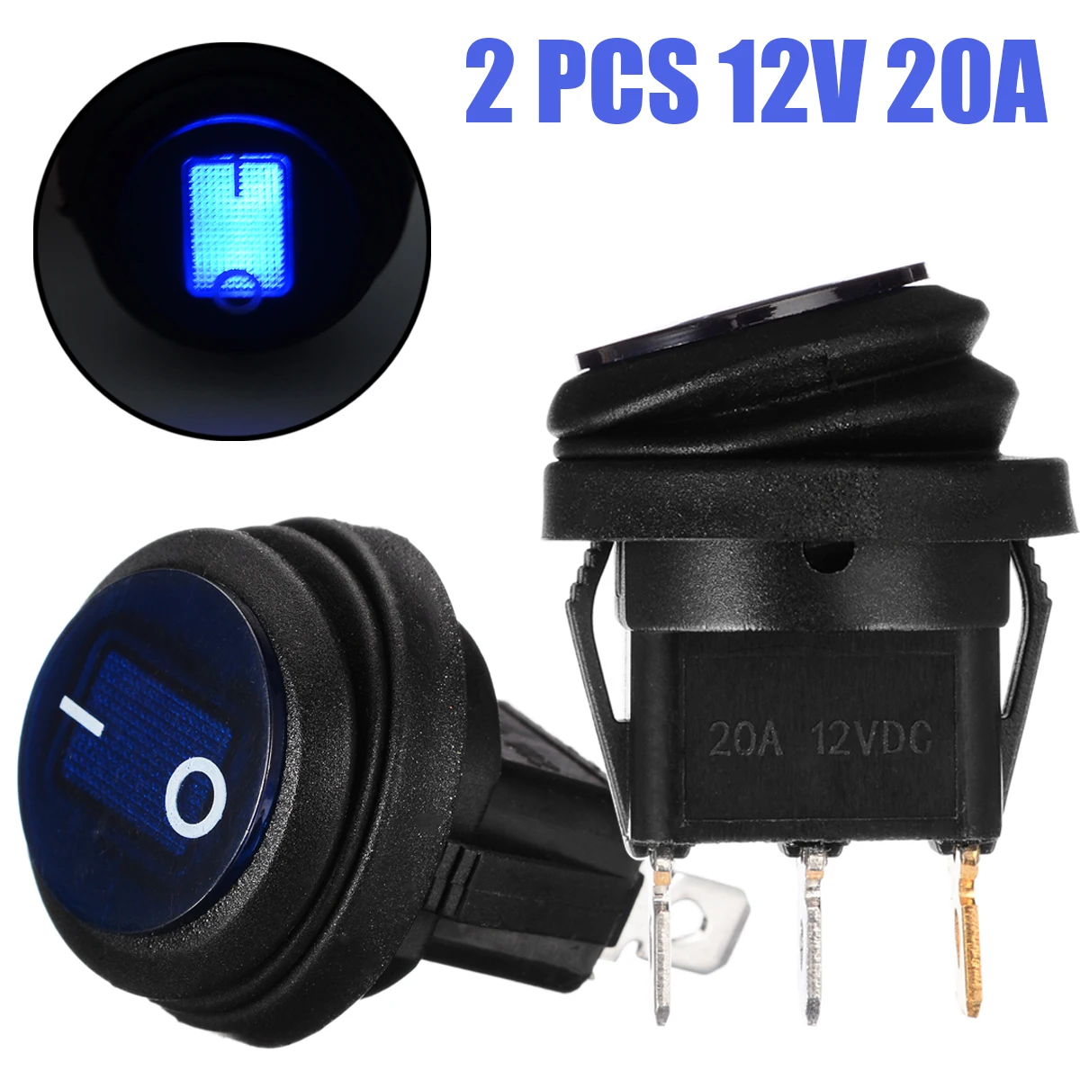 Mayitr 2pcs 12V 20A SPST Round Blue LED On/Off Rocker Switch 3-Pin Car Boat Auto Marine Waterproof Button
Mayitr 2pcs 12V 20A SPST Round Blue LED On/Off Rocker Switch 3-Pin Car Boat Auto Marine Waterproof Button