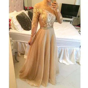 Champagne Muslim Evening Dresses A-line Long Sleeves Chiffon Lace Islamic Dubai Saudi Arabic Long Evening Gown Prom Dress
Champagne Muslim Evening Dresses A-line Long Sleeves Chiffon Lace Islamic Dubai Saudi Arabic Long Evening Gown Prom Dress