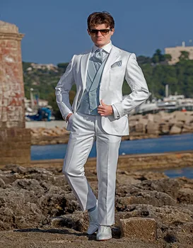 2017 New Design Handsome Groomsman Suit White Notched Lapel Tuxedo With Sky Blue Vest Summer Suit For Man (jacket+pants+vest)
2017 New Design Handsome Groomsman Suit White Notched Lapel Tuxedo With Sky Blue Vest Summer Suit For Man (jacket+pants+vest)