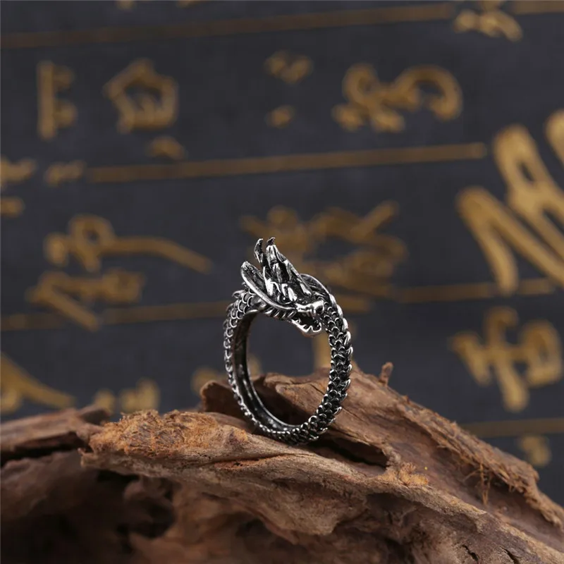 BOAKO Silver Color Retro Dragon Rings for Men Thai Silver Personality Index Male Finger Rings Adjustable Jewelry bague homme
BOAKO Silver Color Retro Dragon Rings for Men Thai Silver Personality Index Male Finger Rings Adjustable Jewelry bague homme