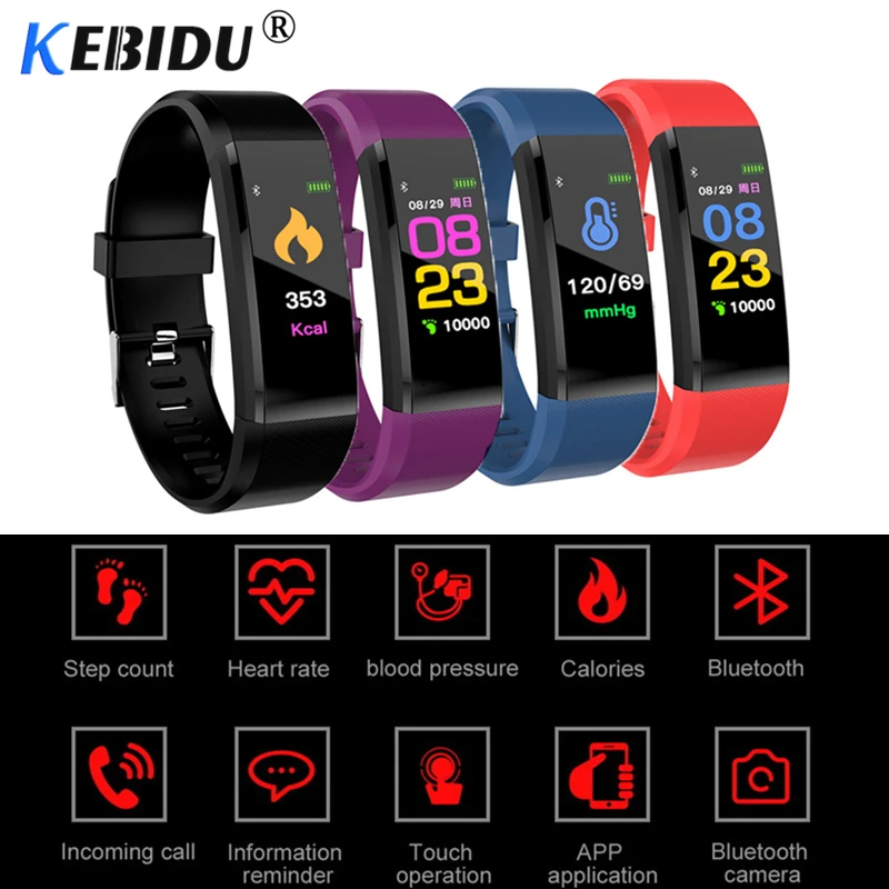 kebidu ID115 plus Bluetooth Smart Bracelet Fitness Calories Heart Rate Pedometer Blood Pressure Band Wristband for IOS Android
kebidu ID115 plus Bluetooth Smart Bracelet Fitness Calories Heart Rate Pedometer Blood Pressure Band Wristband for IOS Android