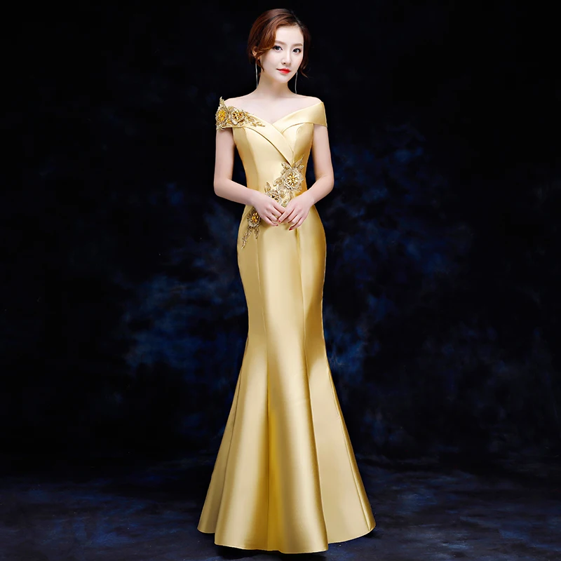 Elegant Women Mermaid Slim Qipao Sexy Off Shoulder Cheongsam Full Length Vestidos Female Evening Party Chinese Dress Size S-XXL
Elegant Women Mermaid Slim Qipao Sexy Off Shoulder Cheongsam Full Length Vestidos Female Evening Party Chinese Dress Size S-XXL