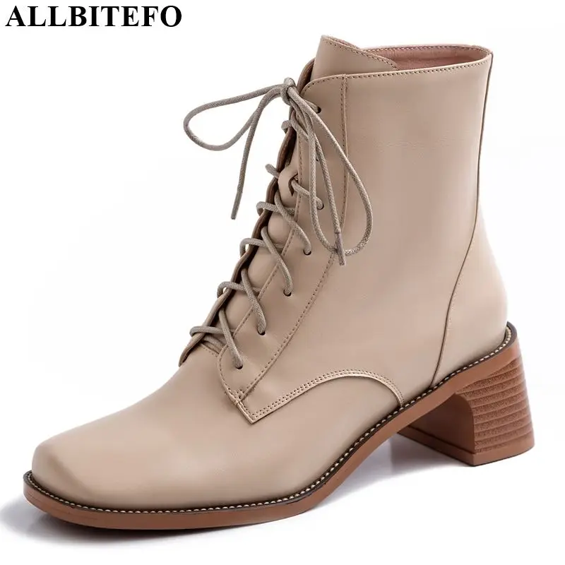 ALLBITEFO genuine leather women boots fashion comfortable square toe High quality high heel girls ankle boots motocycle boots
ALLBITEFO genuine leather women boots fashion comfortable square toe High quality high heel girls ankle boots motocycle boots