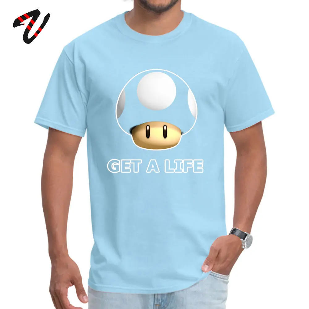 Simple Style Normal Autumn 100% Cotton Crewneck Men Tops Shirt Printing Tee-Shirts 2019 Short Sleeve T-shirts Wholesale Get A LifeGet A Life 25688 light
