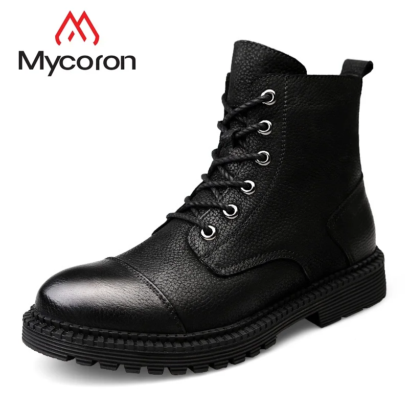 MYCORON New Genuine Leather Winter Shoes Men Warm Boots Mens Luxury Martin Boots With Antiskid Leather Shoes Men Laarzen Dames
MYCORON New Genuine Leather Winter Shoes Men Warm Boots Mens Luxury Martin Boots With Antiskid Leather Shoes Men Laarzen Dames
