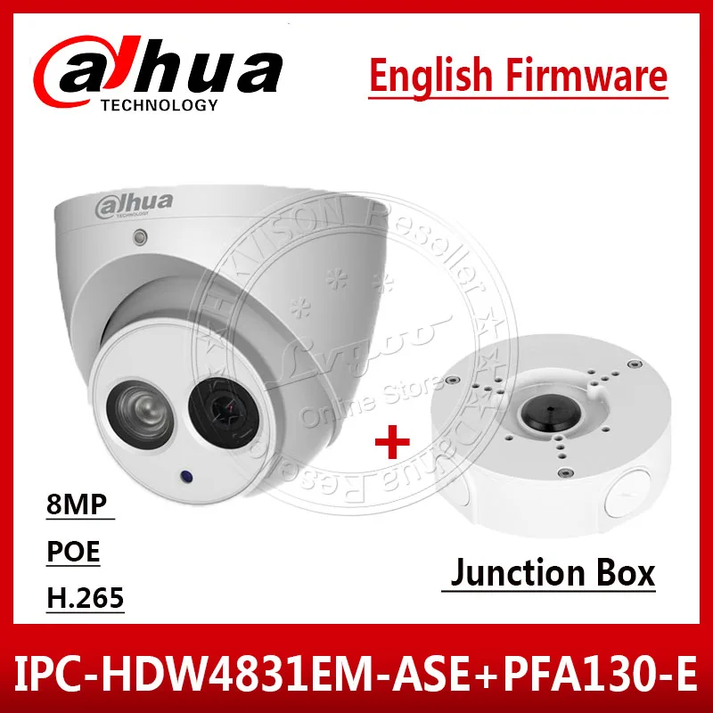 Dahua 4K 8MP POE IR 50m IPC-HDW4831EM-ASE Security Camera Built-in Mic SD Card Replace IPC-HDW4830EM-AS & Junction Box PFA130-E
Dahua 4K 8MP POE IR 50m IPC-HDW4831EM-ASE Security Camera Built-in Mic SD Card Replace IPC-HDW4830EM-AS & Junction Box PFA130-E